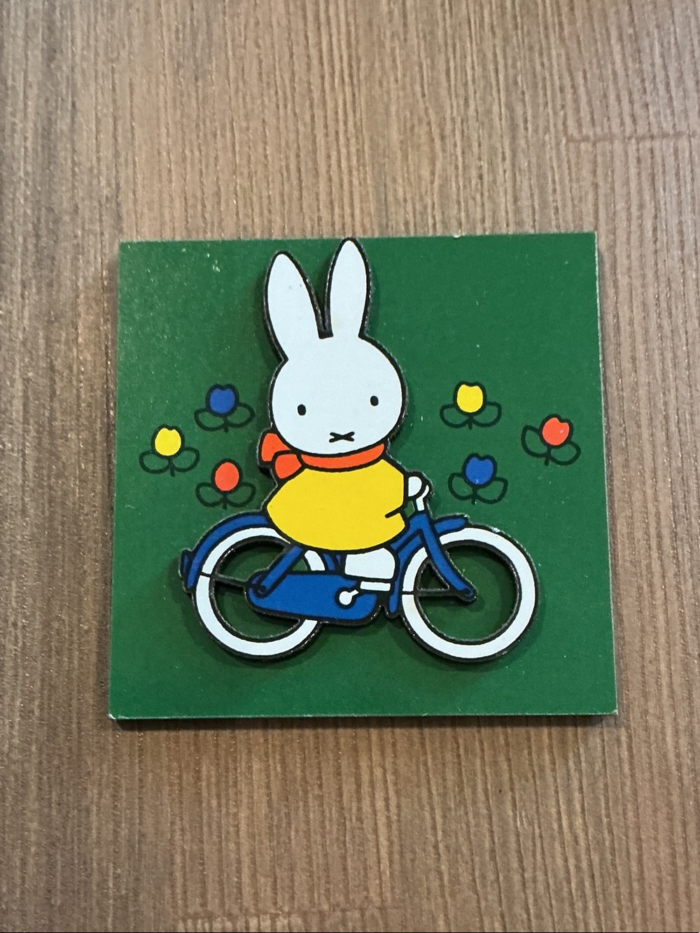 Nijntje x Miffy on Bicycle Magnet - Green, Yellow & Blue
